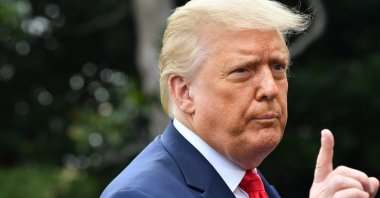 In this file photo U.S. President Donald Trump speaks as he departs the White House in Washington, D.C., on July 31, 2020. (AFP Photo)