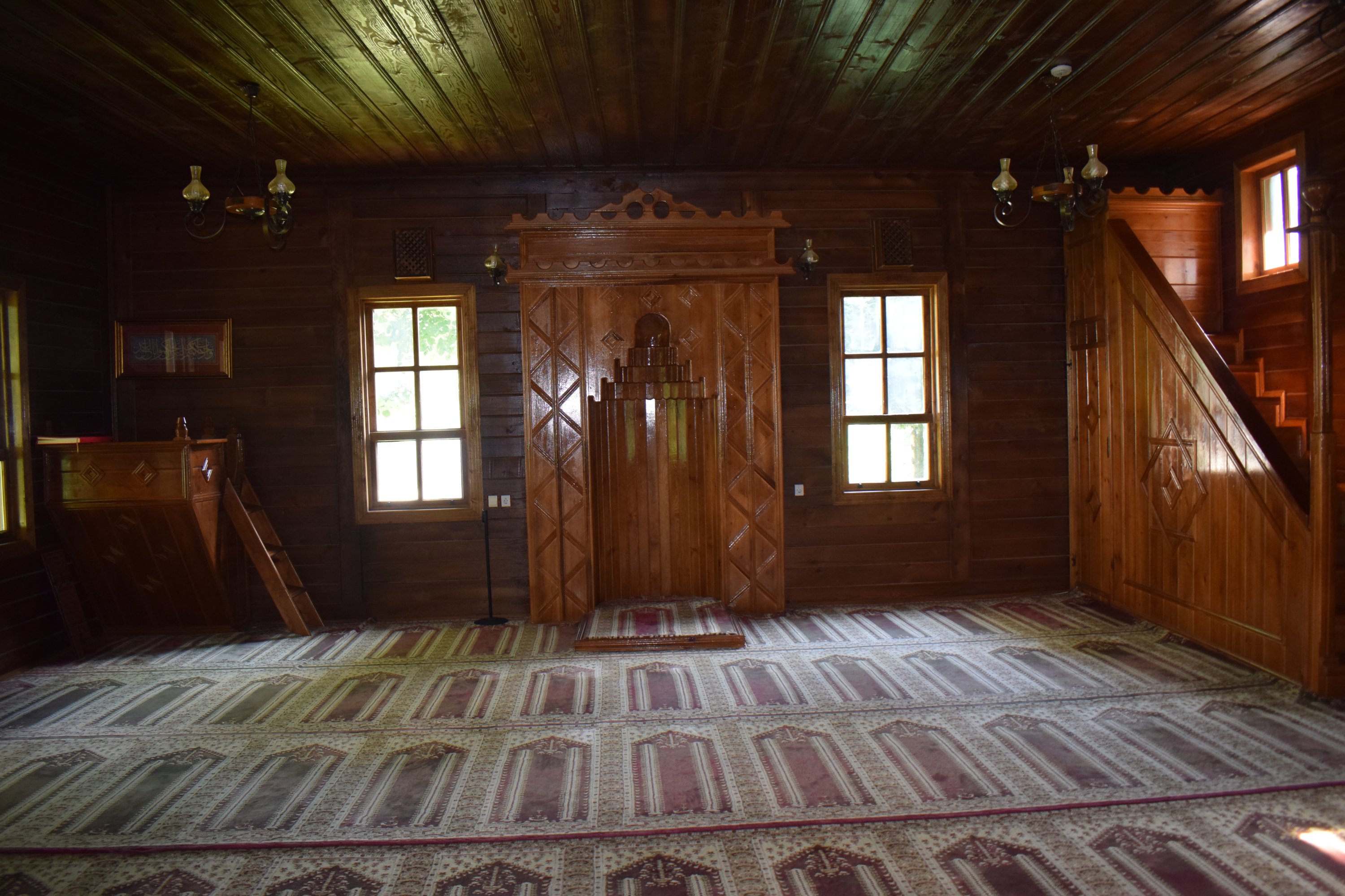 The interior of the Orhangazi Mosque is seen in the Akçakoca district of Düzce province, northwestern Turkey, July 15, 2020.  (AA Photo)