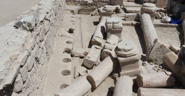 View of the ancient lavatory, in Denizli, western Turkey, Aug. 4, 2020. (AA Photo) 