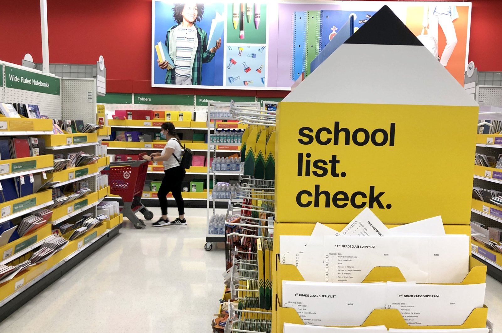Back-to-school supplies are displayed at a Target store on Aug. 03, 2020, in San Rafael, California. (Getty Images/AFP Photo) 