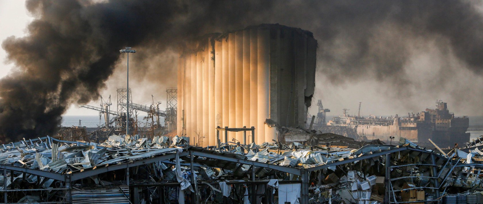 Ein zerstörtes Silo am Ort der Explosion, die am 4. August 2020 die libanesische Hauptstadt Beirut erschütterte. (AFP Photo)