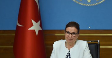 Turkey's Trade Minister Ruhsar Pekcan attends a videoconference in capital Ankara, July 30, 2020. (DHA Photo)