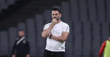 Erol Bulut reacts during the Ziraat Turkish Cup final match between Trabzonspor and Alanyaspor in Istanbul, Turkey, July 29, 2020. (AA Photo)