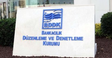 The Banking Regulation and Supervision Agency's (BDDK) logo is seen in front of its headquarters in Istanbul, Turkey, Jan. 21, 2017. (File Photo)