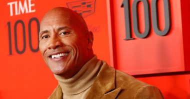 Dwayne "The Rock" Johnson poses upon arriving for the Time 100 Gala celebrating Time magazine's 100 most influential people in the world in New York City, New York, U.S., April 23, 2019. (Reuters Photo)