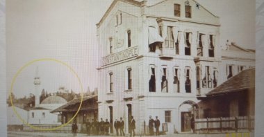 A historical photo showing the Daya Hatun Mosque which the association seeks to rebuild after it was demolished in 1883 in Istanbul, Turkey. (AA Photo)