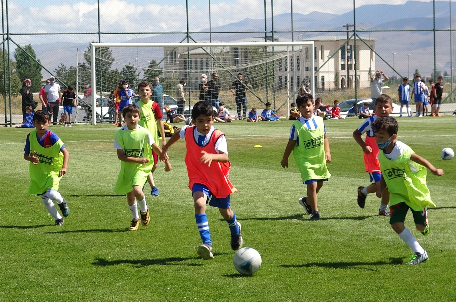 Boys attend a football tryout for a local team, in Erzurum, eastern Turkey, Aug. 15, 2020. (DHA Photo)