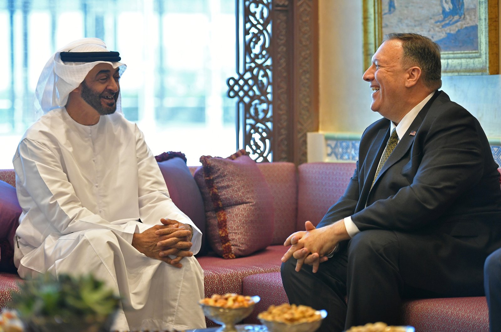 U.S. Secretary of State Mike Pompeo takes part in a meeting with Abu Dhabi Crown Prince Mohammed bin Zayed in Abu Dhabi, United Arab Emirates, Sept. 19, 2019. (Reuters Photo)