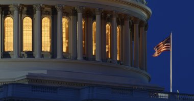 An American flag is seen flying on the Capitol Dome in Washington, July 16, 2019. (AP Photo)