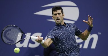 Novak Djokovic in action during the U.S. Open tennis tournament final in New York, U.S., Sept. 9, 2018. (AP Photo)