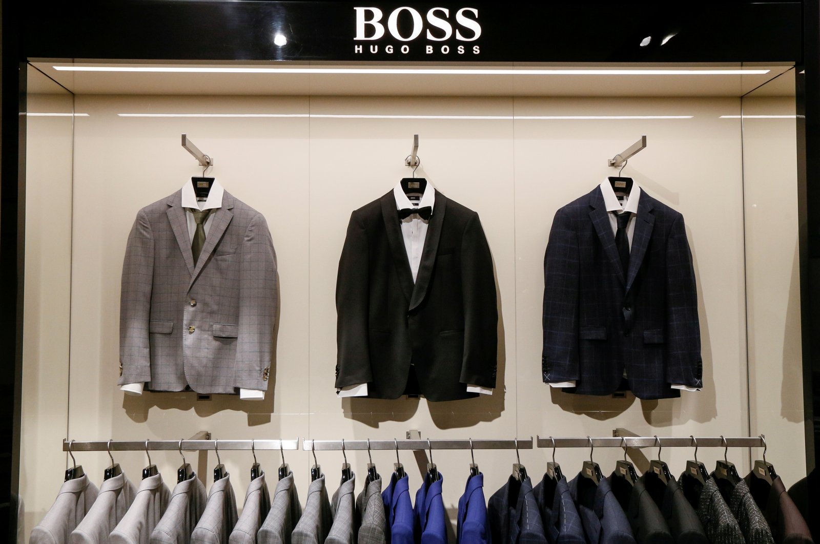 Jackets on display in the Hugo Boss section in the Central Universal Department Store (TsUM) in Kiev, Ukraine, May 17, 2017. (Reuters Photo)