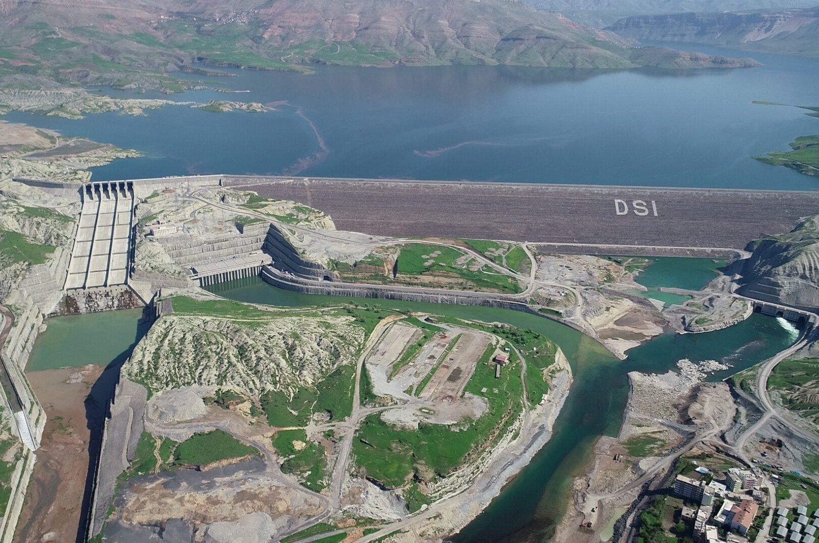 A general view of Ilısu Dam, located on the Tigris River in southern Turkey, May 9, 2020. (IHA Photo)