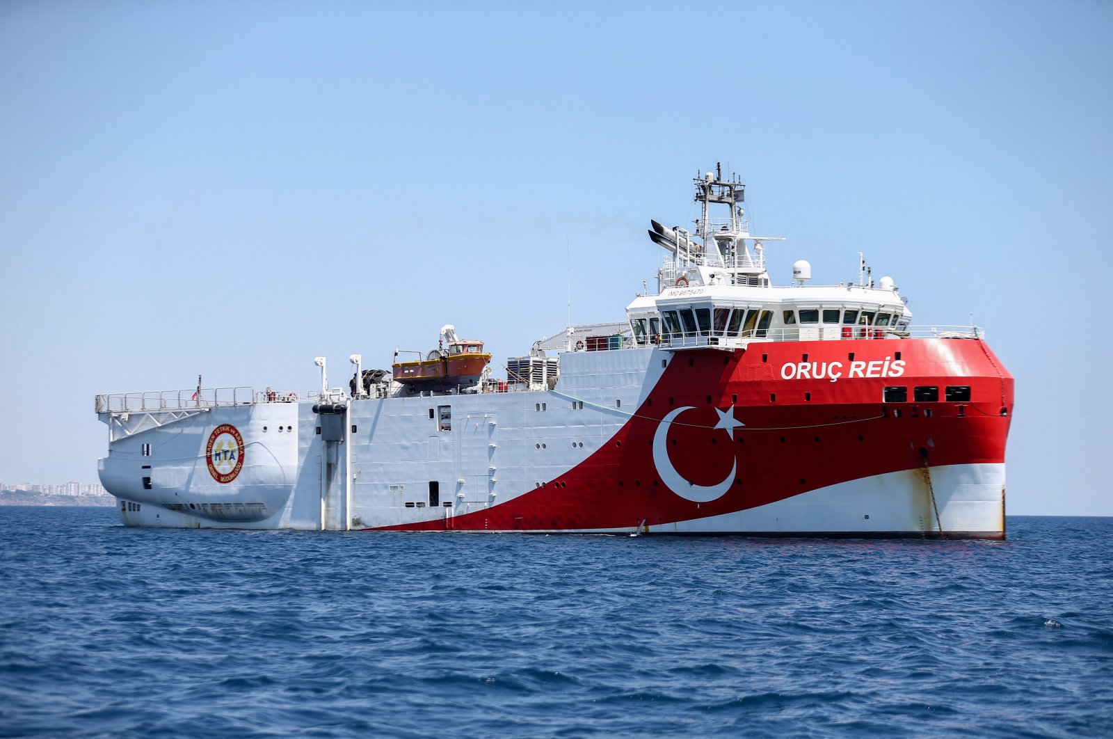 Turkey's seismic exploration vessel Oruç Reis sails in the Mediterranean, July 29, 2020. (AA Photo)