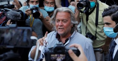 Former White House Chief Strategist Steve Bannon exits the Manhattan Federal Court, following his arraignment hearing for conspiracy to commit wire fraud and conspiracy to commit money laundering, in the Manhattan borough of New York City, New York, U.S., Aug. 20, 2020. (Reuters Photo)