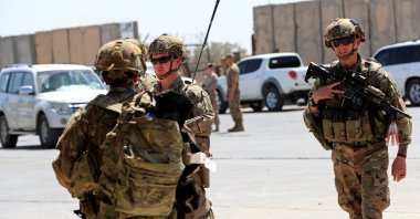 U.S. soldiers are seen during a handover ceremony of Taji military base from U.S.-led coalition troops to Iraqi security forces, in the base north of Baghdad, Iraq, Aug. 23, 2020. (Reuters Photo)