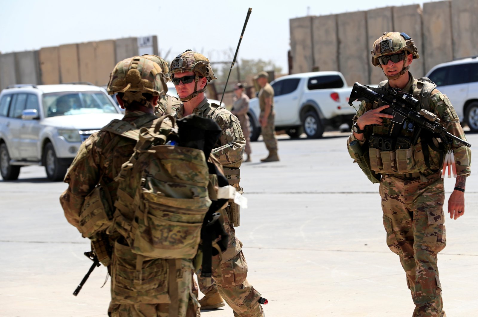 U.S. soldiers are seen during a handover ceremony of Taji military base from U.S.-led coalition troops to Iraqi security forces, in the base north of Baghdad, Iraq, Aug. 23, 2020. (Reuters Photo)