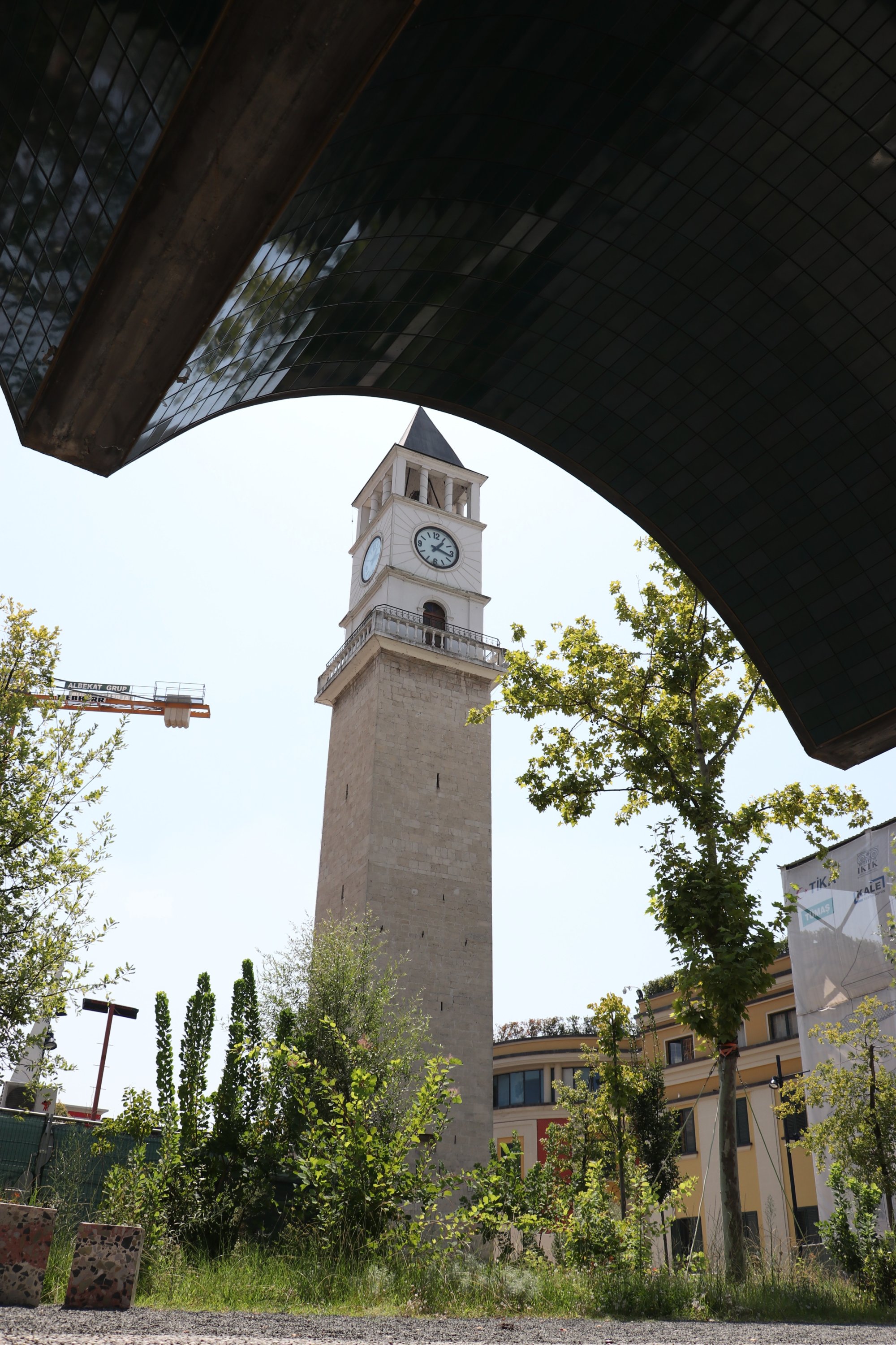 A photo of the Clock Tower of Tirana, Albania, Aug. 22, 2020. (AA PHOTO)