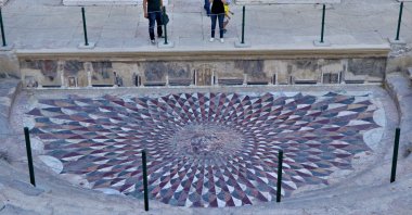 The Medusa mosaic was built with the opus sectile technique, the ancient city of Kibyra, Burdur, southern Turkey, Aug. 22, 2020, (AA PHOTO)