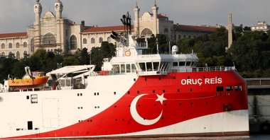 Turkish seismic research vessel MTA Oruc Reis is seen in Istanbul, Turkey, Aug. 22, 2019. (Reuters Photo)