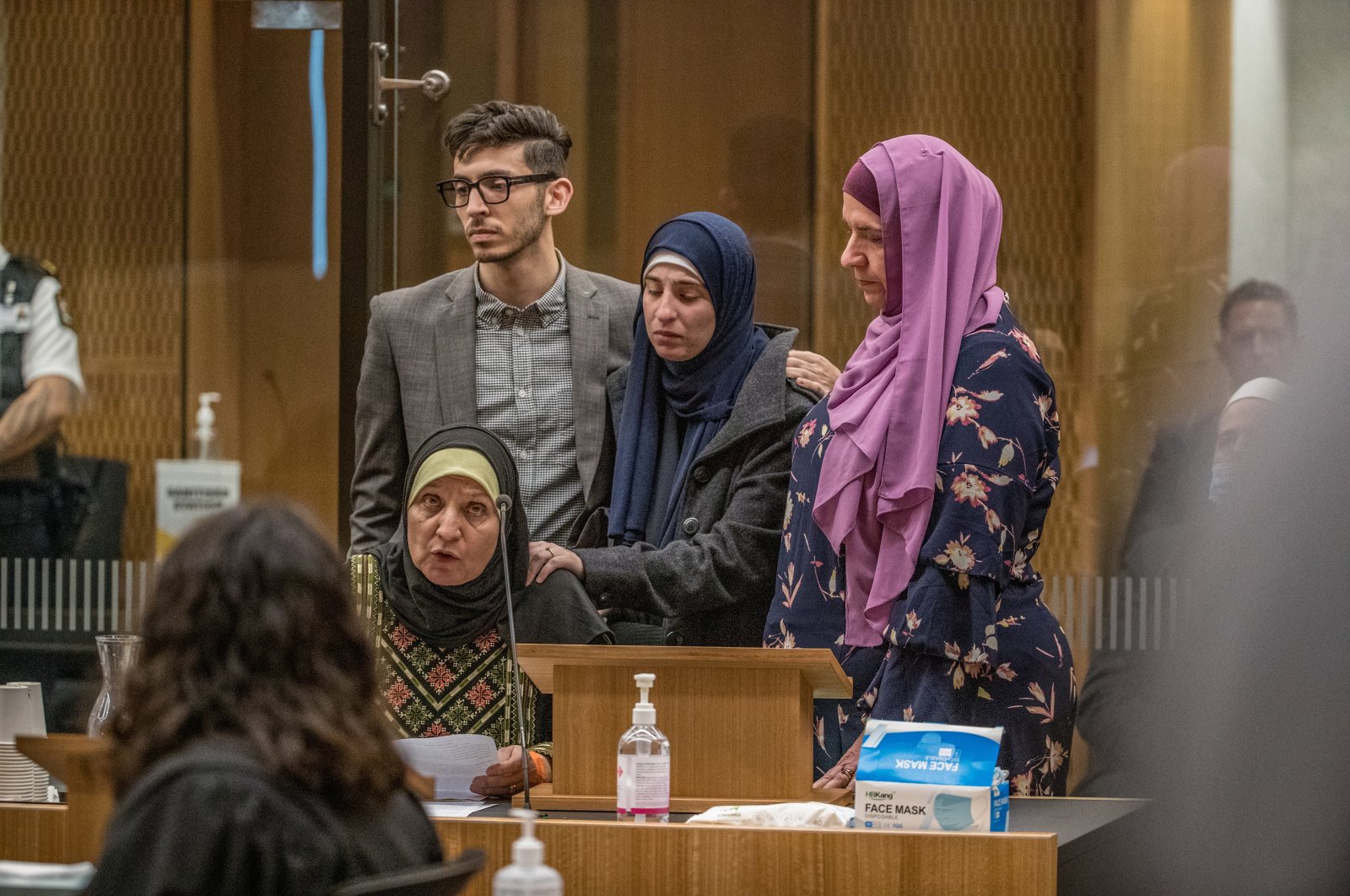 Maysoon Salama, mother of Ata Mohammad Ata Elayyan, who was killed in the shooting, gives a victim impact statement about the loss of her son during the sentencing of mosque gunman Brenton Tarrant at the High Court in Christchurch, New Zealand, Aug. 24, 2020. (Reuters Photo)