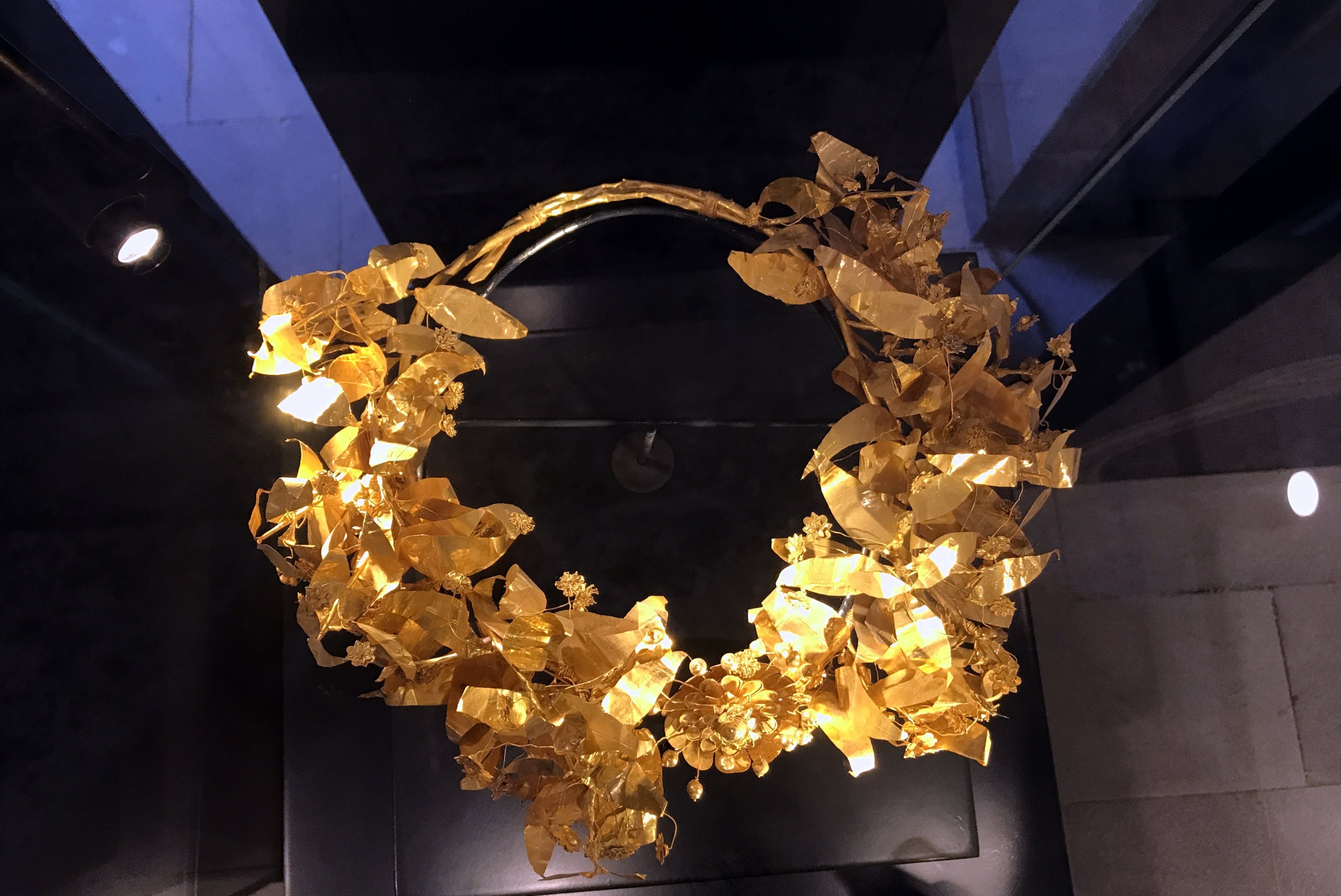 The golden crown found inside the "Carian Princess" sarcophagus.