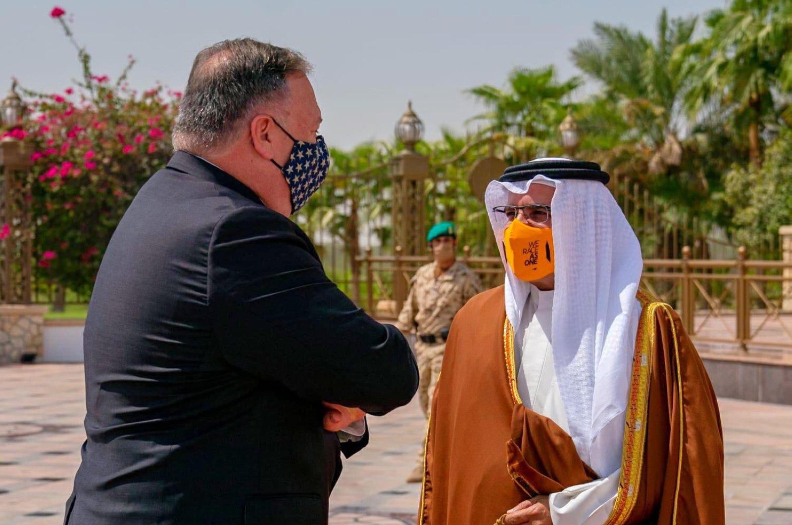U.S. Secretary of State Mike Pompeo (L) meets with Bahrain's Crown Prince Salman bin Hamad bin Isa al-Khalifa (R) in the capital Manama, Bahrain, Aug. 26, 2020. (AFP Photo)