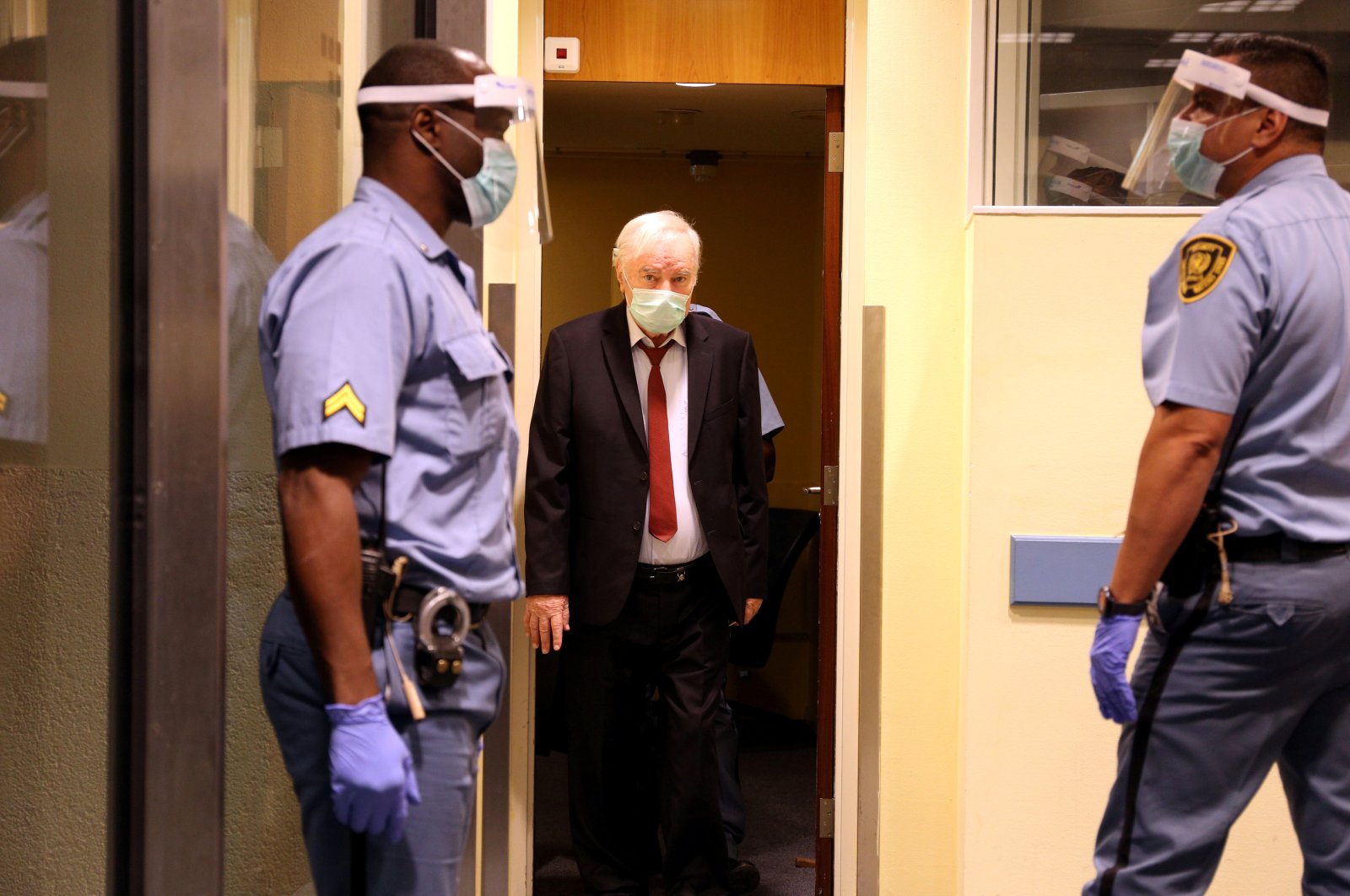 Former Bosnian Serb military leader Ratko Mladic arrives for his appeal hearing at the U.N. International Residual Mechanism for Criminal Tribunals, The Hague, the Netherlands, Aug. 25, 2020. (Reuters Photo)