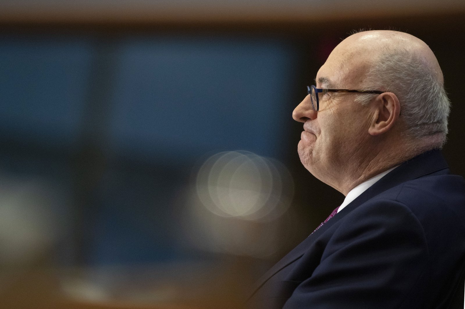 In this Monday, Sept. 30, 2019 file photo, European Commissioner-designate for Trade Phil Hogan answers questions during his hearing at the European Parliament in Brussels. (AP Photo)