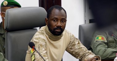 Army Col. Assimi Goita, the junta leader of the National Committee for the Salvation of the People (CNSP), attends a meeting with the Economic Community of West African States (ECOWAS) mediators in Bamako, Mali, Aug. 22, 2020. (Reuters Photo)