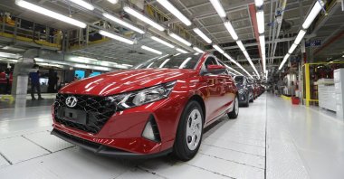 The new i20 model at Hyundai Assan's Izmit factory in northwestern Kocaeli, Turkey, Aug. 28, 2020. (AA Photo)