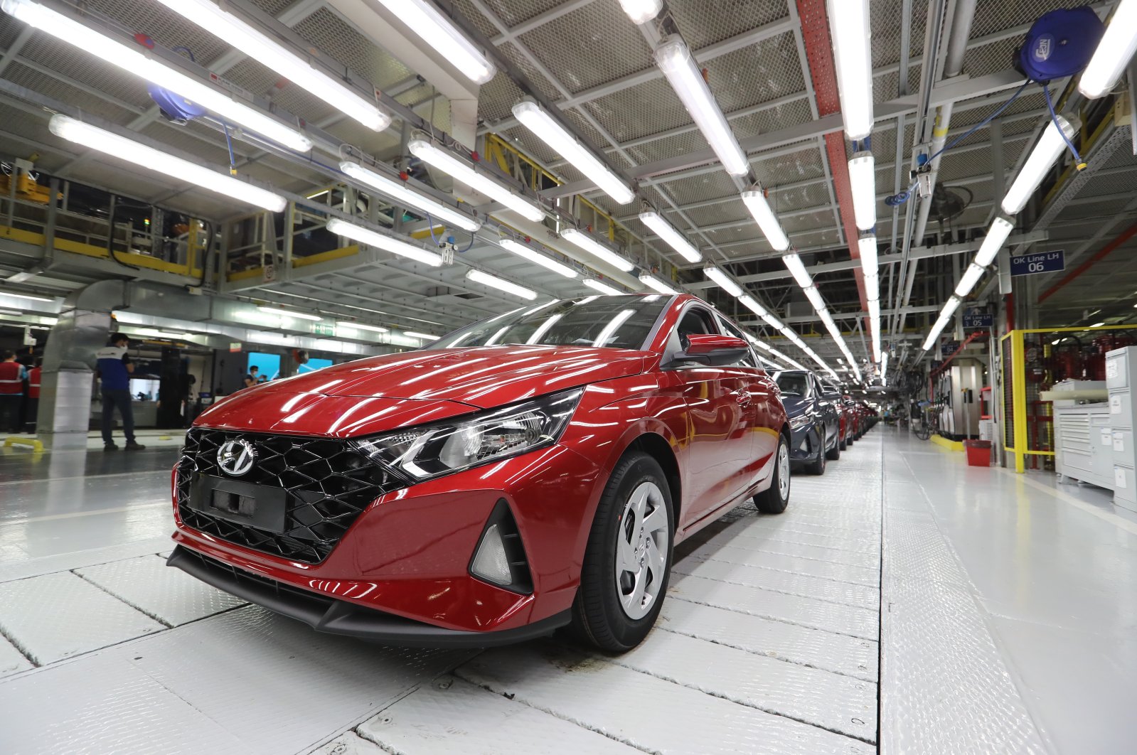 The new i20 model at Hyundai Assan's Izmit factory in northwestern Kocaeli, Turkey, Aug. 28, 2020. (AA Photo)