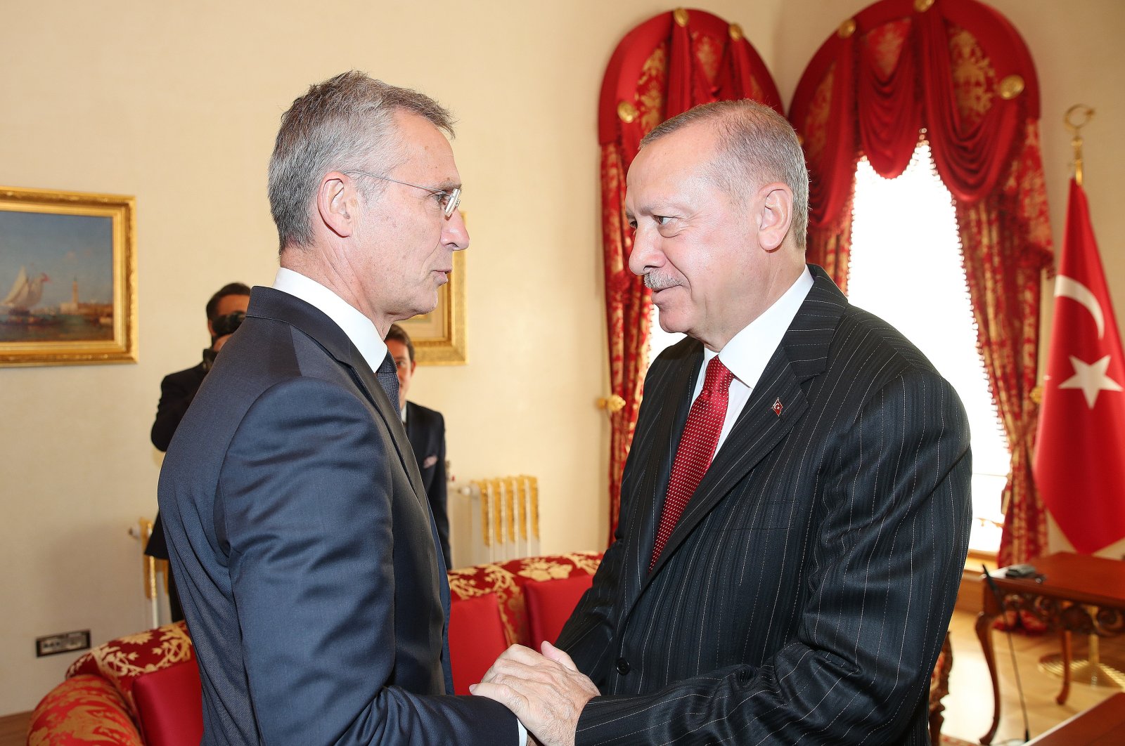 President Recep Tayyip Erdoğan (right) and NATO Secretary-General Jens Stoltenberg in this undated picture. (AA Photo)