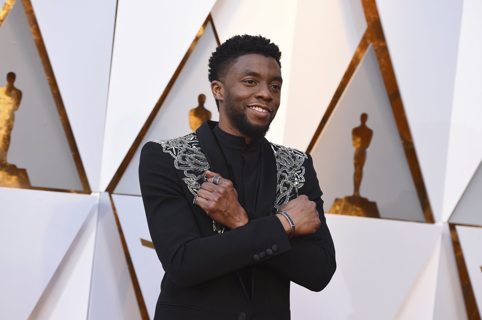 In this March 4, 2018 file photo, Chadwick Boseman arrives at the Oscars at the Dolby Theatre in Los Angeles. (AP Photo)