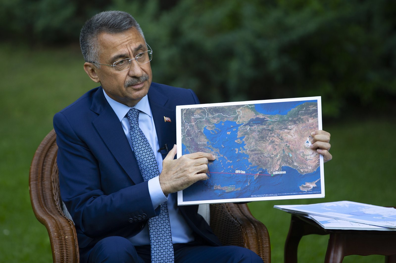 Turkish Vice President Fuat Oktay gives an interview to Anadolu Agency in Ankara Turkey on August 29 2020. (AA Photo)