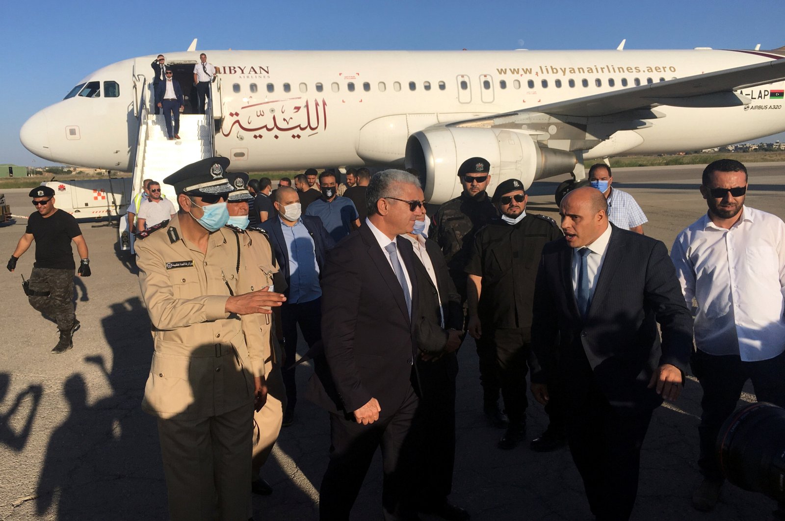 Libya's Interior Minister Fathi Bashagha arrives at Tripoli's Mitiga airport, Libya, Aug. 29, 2020. (Reuters Photo)