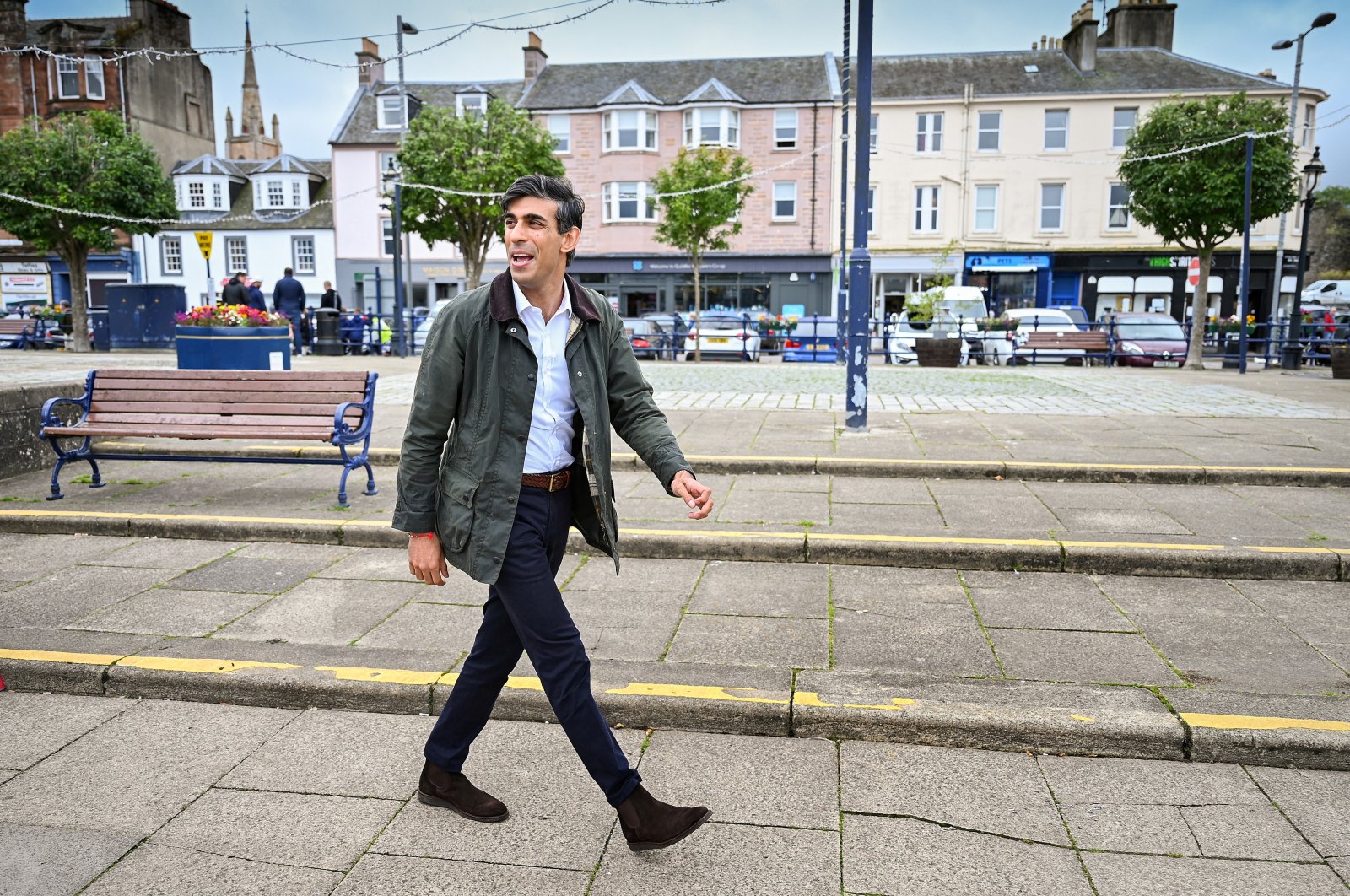 Britain's Chancellor of the Exchequer Rishi Sunak visits Rothesay, in the Isle of Bute, Scotland, Britain, Aug. 7, 2020. (Reuters Photo)