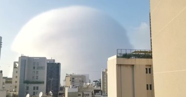 A shockwave is seen during an explosion in Beirut, Lebanon on Aug. 4, 2020. (Reuters Photo)