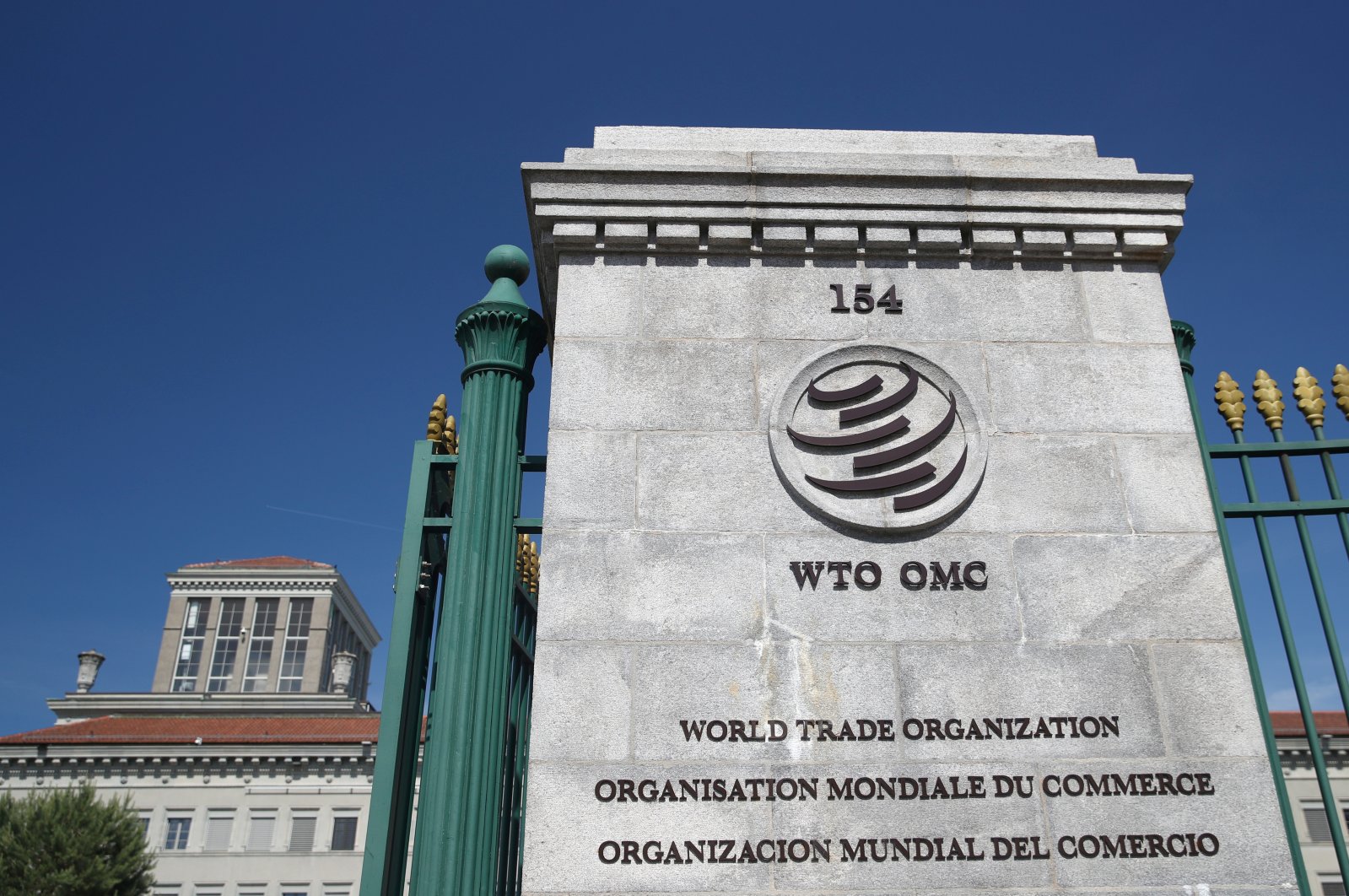 A logo is pictured on the headquarters of the World Trade Organization (WTO) in Geneva, Switzerland, June 2, 2020. (Reuters Photo)