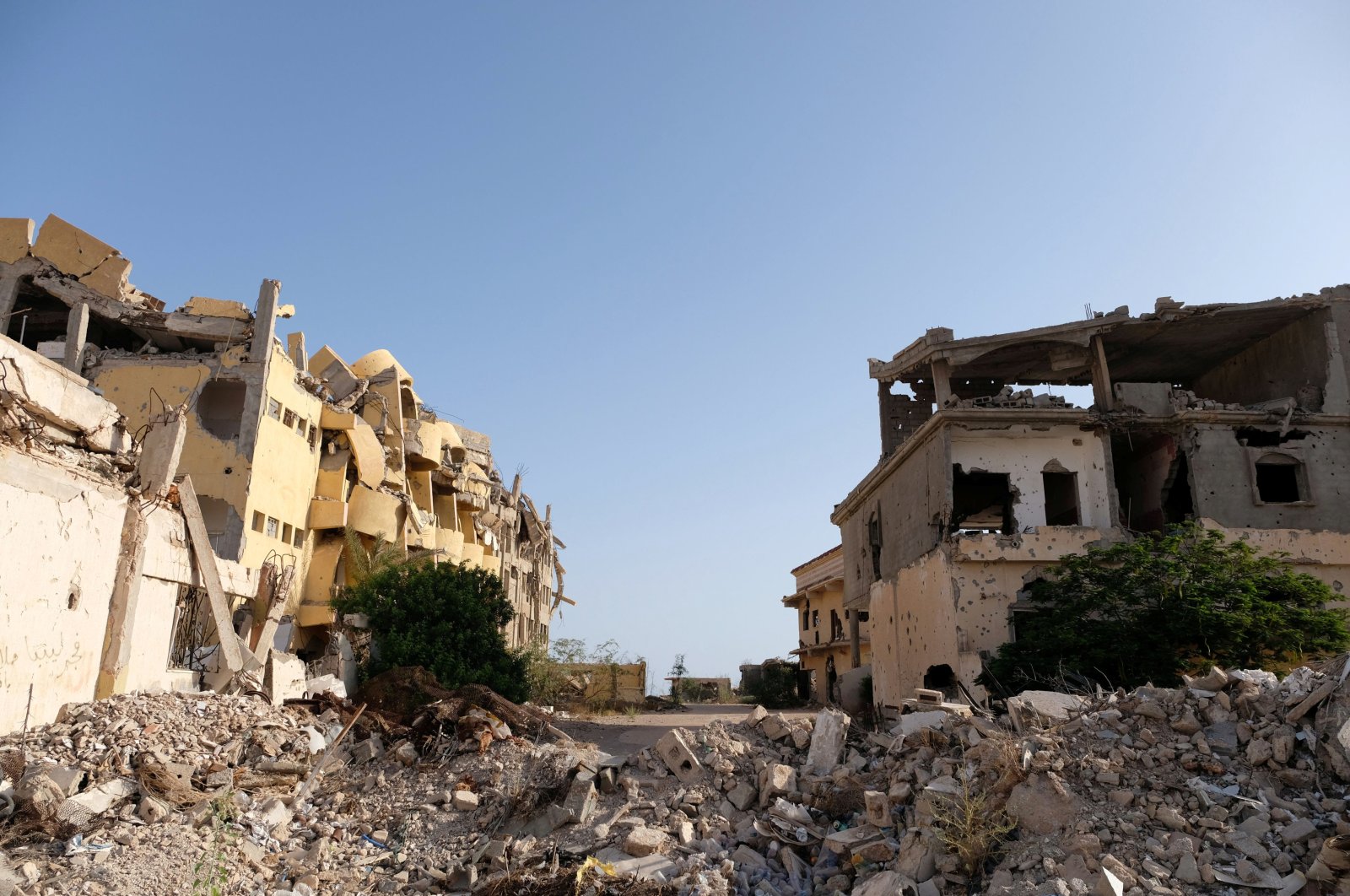 Buildings destroyed during past fighting with Daesh militants in Sirte, Libya, Aug. 18, 2020. (REUTERS Photo)