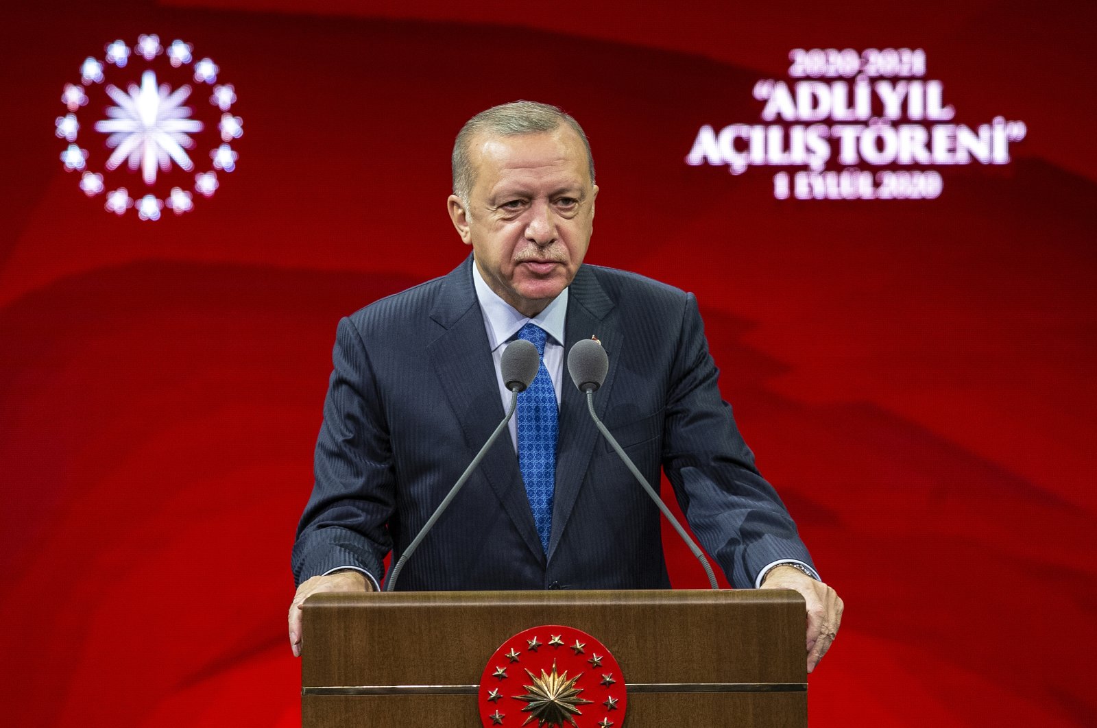 
President Recep Tayyip Erdoğan gives a speech at a new legal year ceremony in Ankara, Sept. 1, 2020. (AA)