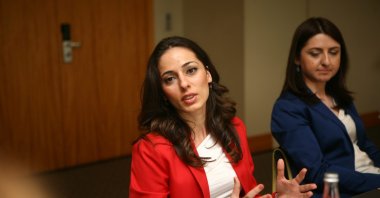 Turkish researcher Özge Akbulut, who has been nominated for a Newton Prize for her work on breast cancer, speaks in this undated photo. (THA Photo)