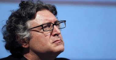 The philosopher Michel Onfray listens during a panel discussion in Herouville-Saint-Clair, France, Oct. 15, 2010. (AFP Photo)