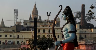 A statue of Hindu Lord Ram is seen after the Indian Supreme Court's verdict on a disputed religious site, in Ayodhya, India, Nov. 10, 2019. (Reuters Photo)