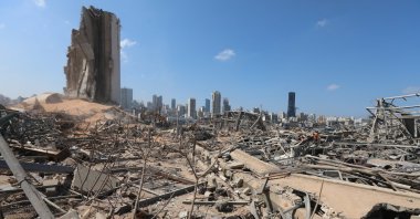 Rubble is seen at the site of Tuesday's blast, at Beirut's port area, Lebanon, August 7, 2020. (Reuters Photo)