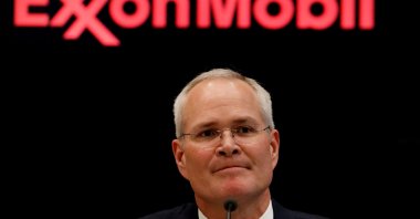 Darren Woods, Chairman & CEO of Exxon Mobil Corporation attends a news conference at the New York Stock Exchange (NYSE) in New York, U.S., March 1, 2017. (Reuters Photo)