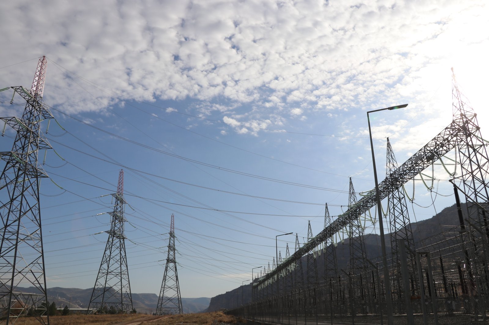 Electric networks are seen in Turkey's eastern province of Batman, Dec. 24, 2019. (AA Photo)