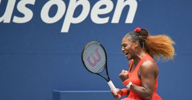 Serena Williams reacts during her quarterfinal match against Tsvetana Pironkova at the U.S. Open tournament in New York, U.S., Sept. 9, 2020. (Reuters Photo)