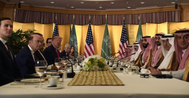 U.S. President Donald Trump meets with Saudi Arabia Crown Prince Mohammed bin Salman (MBS) during a working breakfast on the sidelines of the G-20 summit in Osaka, Japan, June 29, 2019. (AP Photo)