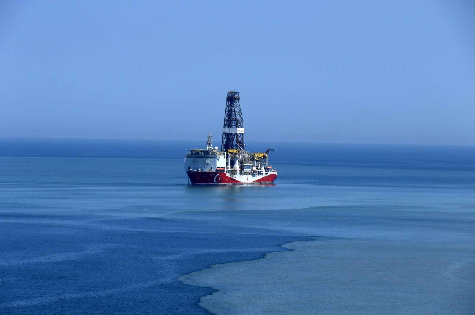Ankara's first drillship is seen off the shores of the northern province of Zonguldak, Turkey, July 20, 2020. (IHA Photo)