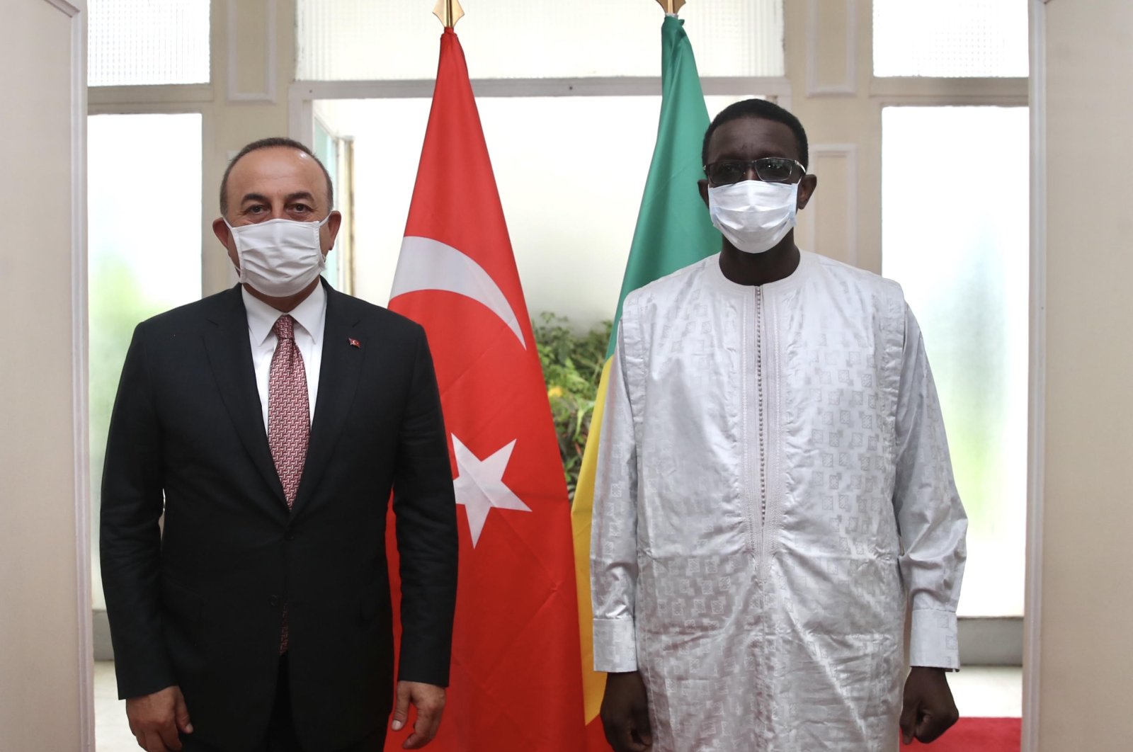 Foreign Minister Mevlüt Çavuşoğlu and his Senegalese counterpart Amadou Ba meet in Dakar, Senegal, Sept. 11, 2020. (AA Photo)